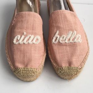 Soludos NEW! Canvas espadrilles wedge loafers